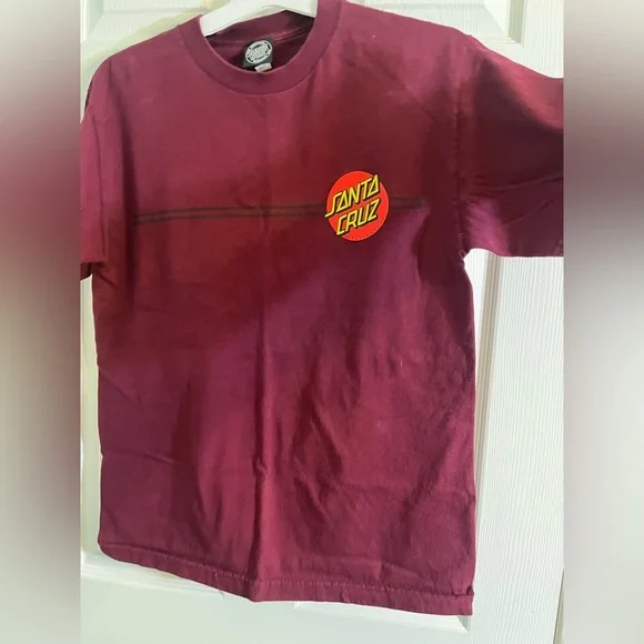 Classic dot men's Santa Cruz t-shirt size medium in burgundy - Picture 9 of 12
